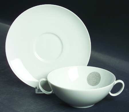 Coins Flat Cream Soup Bowl & Saucer Set