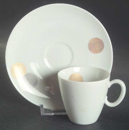 Coins Flat Demitasse Cup & Saucer Set
