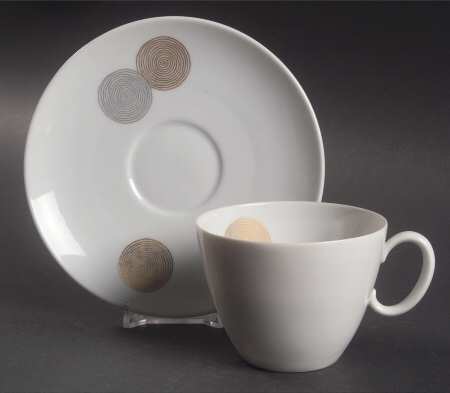 Coins Flat Cup & Saucer Set