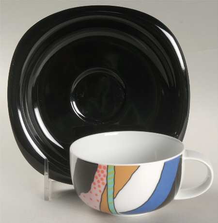 Collage Flat Cup & Saucer Set