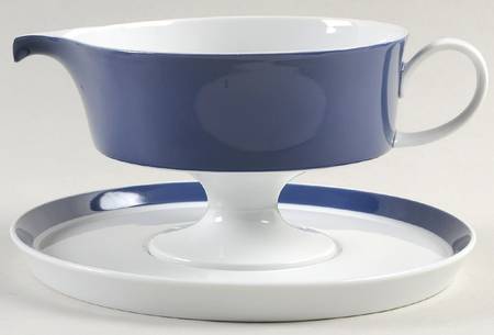 Composition Cobalt Blue Gravy Boat & Underplate