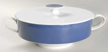 Composition Cobalt Blue Round Covered Vegetable