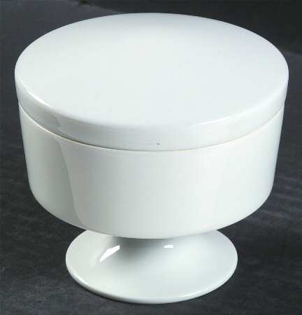 Composition White Sugar Bowl & Lid