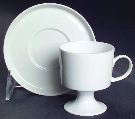 Composition White Footed Demitasse Cup & Saucer Set by Rosenthal - Continental