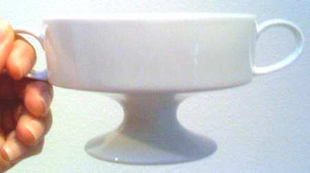 Composition White Footed Cream Soup Bowl