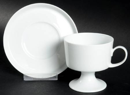 Composition White Footed Cup & Saucer Set