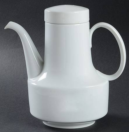 Composition White Coffee Pot & Lid