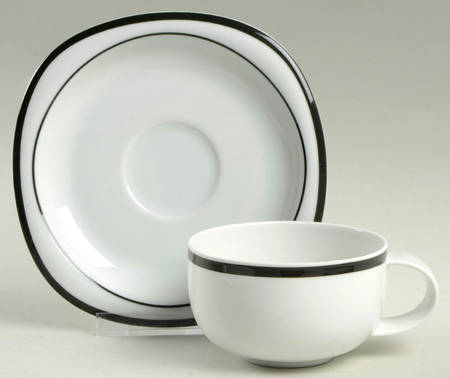Concept 5 Anthracite Black (Suomi) Flat Cup & Saucer Set