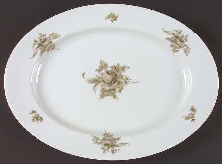 Colonial Rose 14" Oval Serving Platter