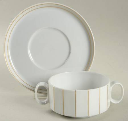 Corfu Flat Cream Soup Bowl & Saucer Set
