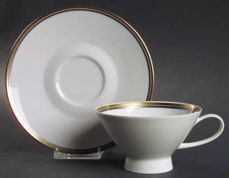 Corinth (Coupe, Gold) Footed Cup & Saucer Set