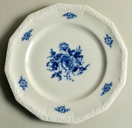 Cobalt Rose Luncheon Plate