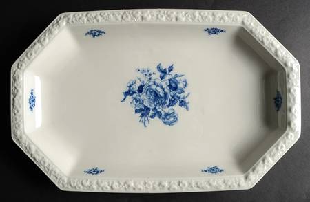 Cobalt Rose 15" Oval Serving Platter