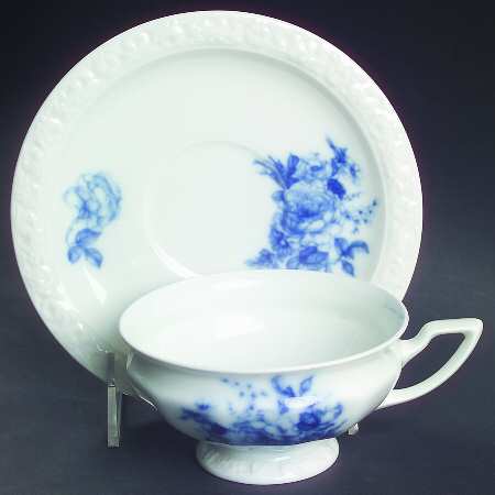 Cobalt Rose Oversized Cup & Saucer Set