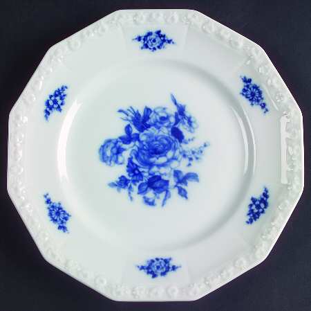 Cobalt Rose Salad Plate