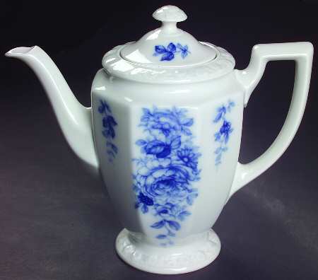 Cobalt Rose Mini Coffee Pot & Lid