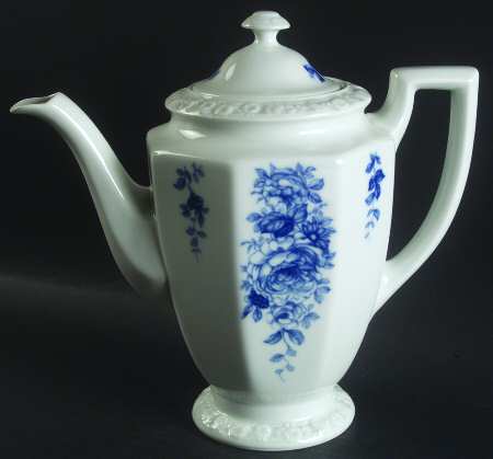 Cobalt Rose Coffee Pot & Lid