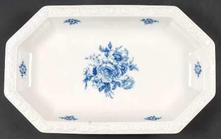 Cobalt Rose 13" Oval Serving Platter