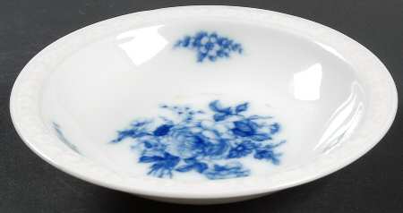 Cobalt Rose Rim Fruit/Dessert (Sauce) Bowl