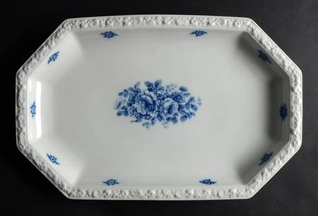 Cobalt Rose 18" Oval Serving Platter