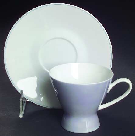 Crystalline Blue Footed Demitasse Cup & Saucer Set