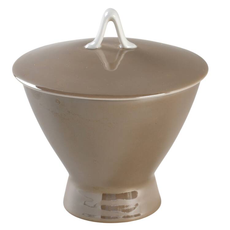 Crystalline Taupe Sugar Bowl & Lid