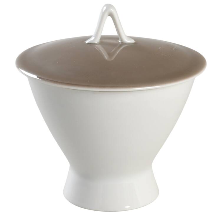 Crystalline Taupe Sugar Bowl & Lid