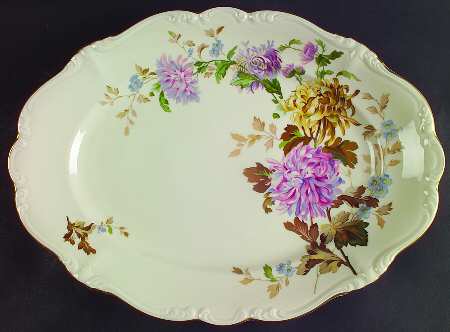 Daphne (Pompadour) 14" Oval Serving Platter