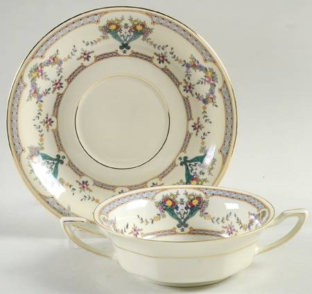 Daphne Flat Cream Soup Bowl & Saucer Set