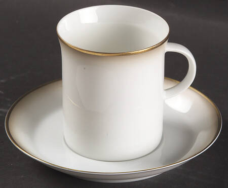 Dawn (Gold Trim) Flat Cup & Saucer Set