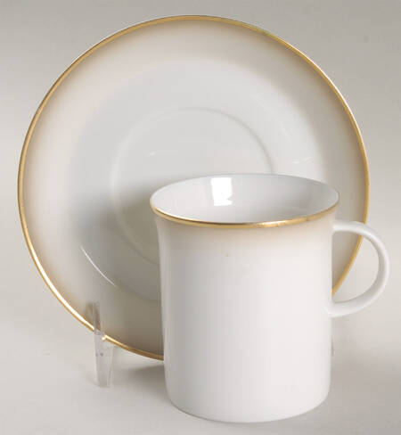 Dawn (Gold Trim) Flat Cup & Saucer Set