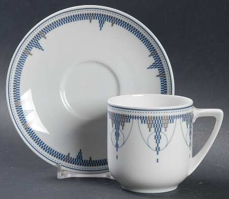 Deco Flat Cup & Saucer Set