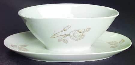 Desert Rose Gravy Boat with Attached Underplate