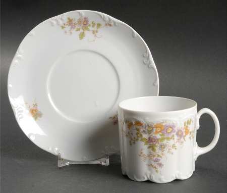 Desiree (Classic Rose Collection, Rim) Flat Cup & Saucer Set