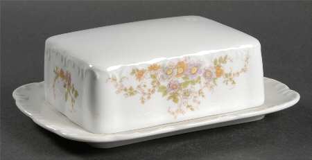 Desiree (Classic Rose Collection, Rim) Square Covered Butter