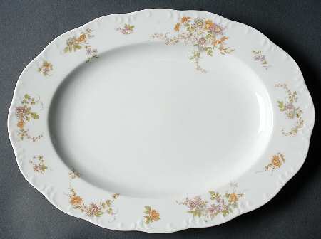 Desiree (Classic Rose Collection, Rim) 11" Oval Serving Platter