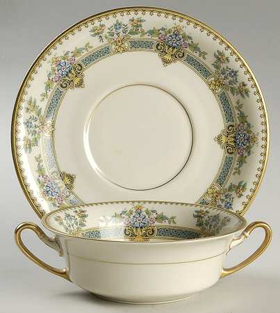 Devonshire Flat Cream Soup Bowl & Saucer Set