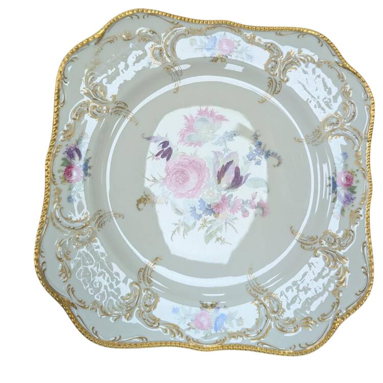 Diplomat (Center Gold) Square Salad Plate