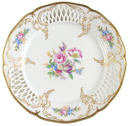 Diplomat (Center Gold) Pierced Edge Salad Plate