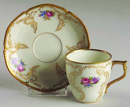 Diplomat (Center Gold) Flat Demitasse Cup & Saucer Set