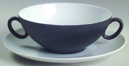 Domino Flat Cream Soup Bowl & Saucer Set