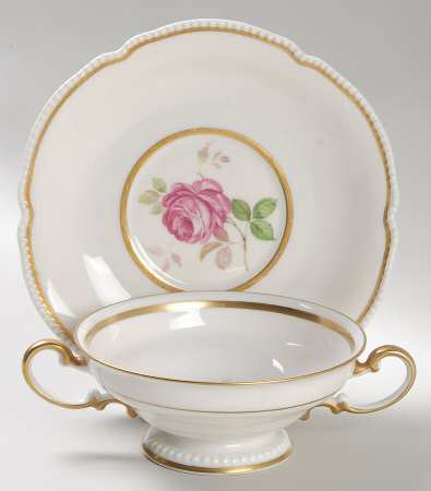 Dolly Madison Footed Cream Soup Bowl & Saucer Set