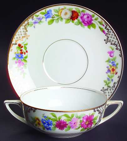The Dresden Flat Cream Soup Bowl & Saucer Set