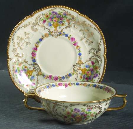 Du Barry Flat Cream Soup Bowl & Saucer Set