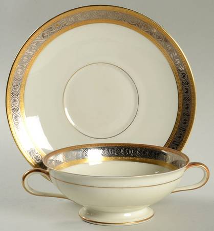 Duchess Footed Cream Soup Bowl & Saucer Set