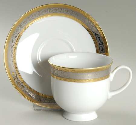 Duchess (White Background) Footed Cup & Saucer Set