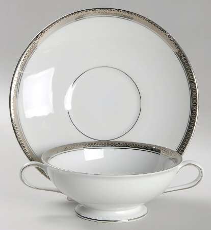 Duchess (No #, Rim Shape) Footed Cream Soup Bowl & Saucer Set