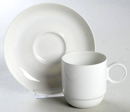 Duo White Flat Demitasse Cup & Saucer Set