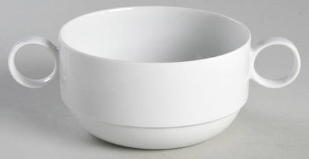 Duo White Flat Cream Soup Bowl