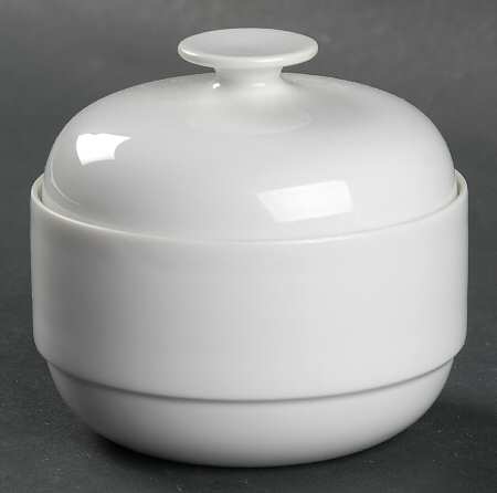 Duo White Sugar Bowl & Lid